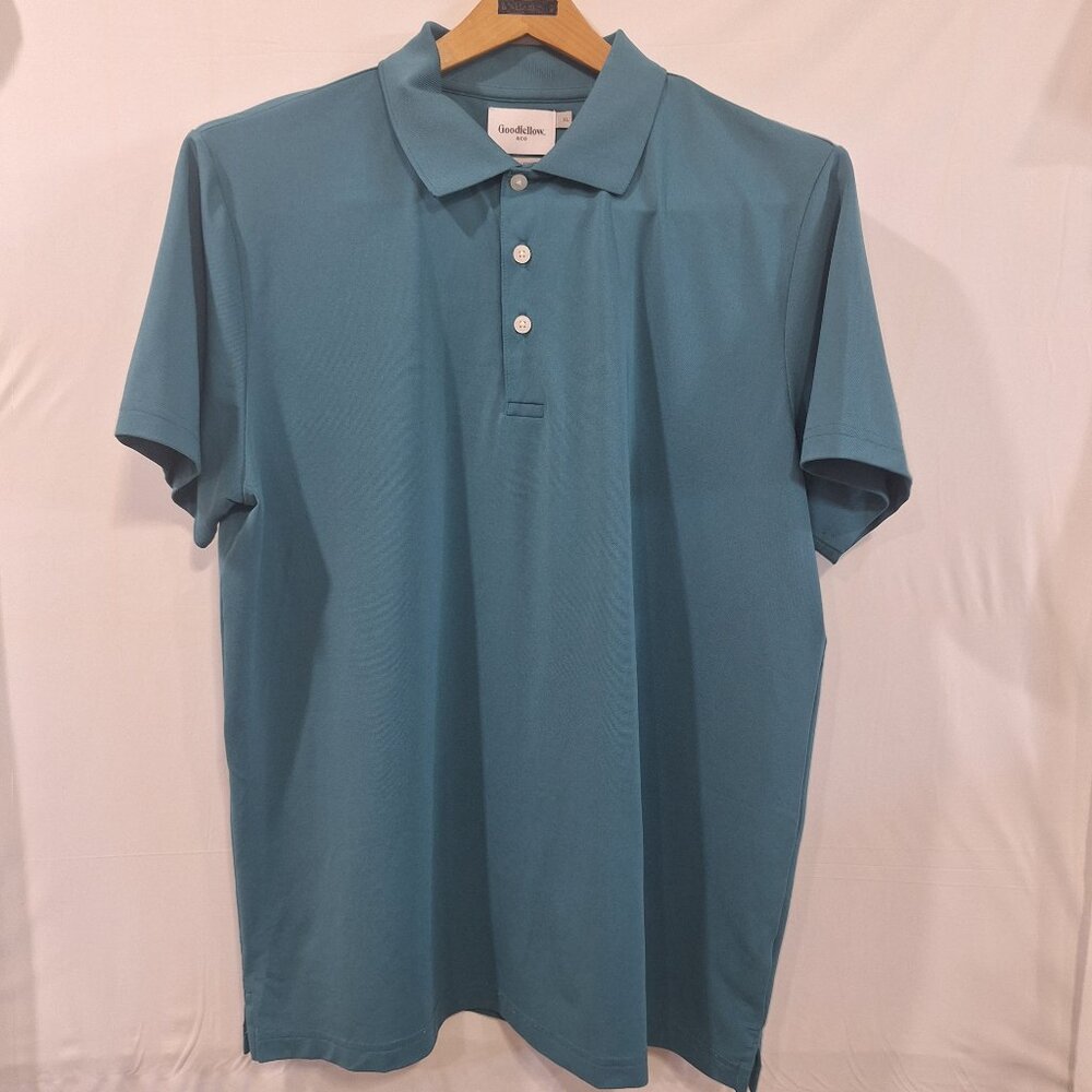 Goodfellow &co Teal Collared Polo Short Sleeve Shirt Men XL